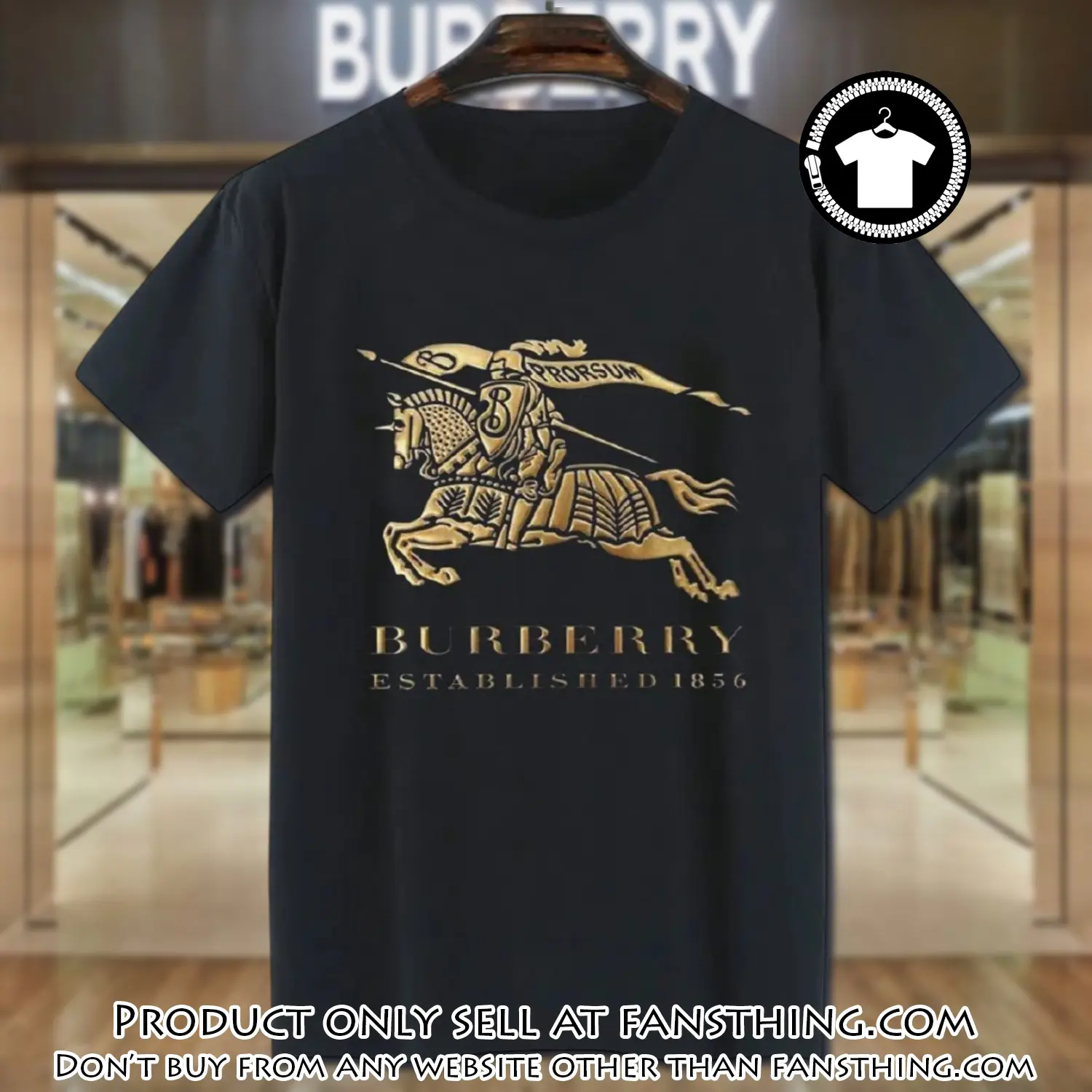 Burberry established 1856 black luxury brand unisex tshirt outfit for men women fst5834971